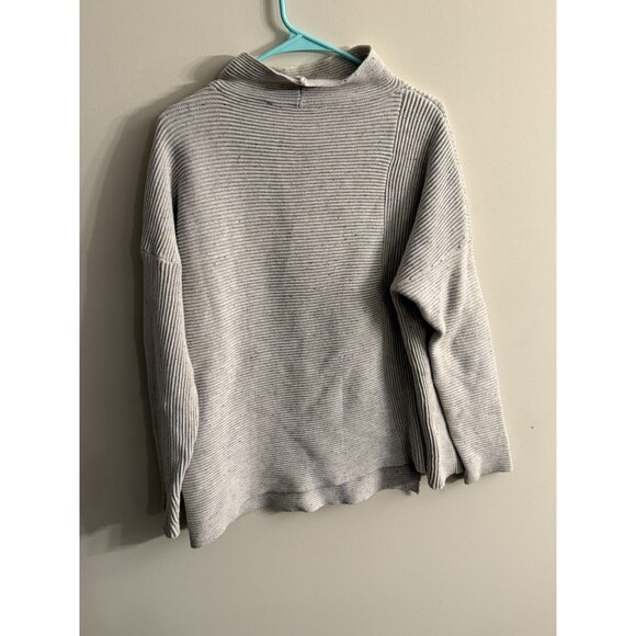 French Connection Ribbed Gray Sweater Neon Threads Accents Size L Oversized - Picture 5 of 11